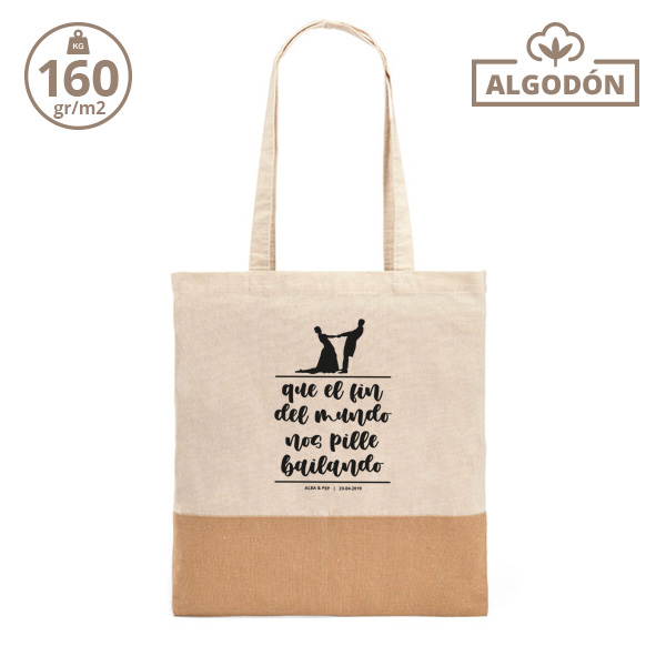 Bolsa personalizada boda - Que el fin del mundo nos pille bailando silueta - Imagen 7